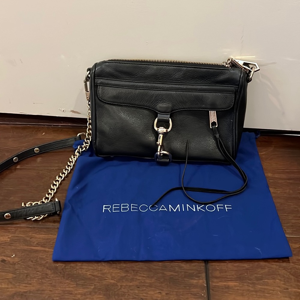 Rebecca Minkoff, black leather side body bag